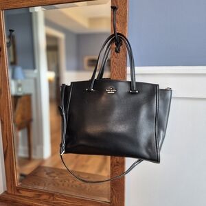 Kate Spade Patterson Drive Black Leather Geraldine Tote Satchel